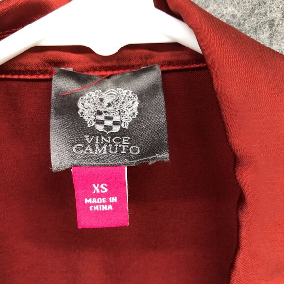 Vince Camuto Satin Vest Jacket Womens XS Sleeveless Tie Waist Top Copper - Picture 5 of 9